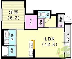 エスポワールミニオン3 1LDKの間取図画像