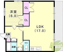 レオパレス荒打1 1LDKの間取図画像