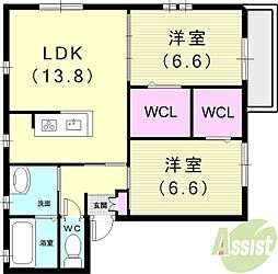 クロノス 2LDKの間取図画像