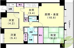 パークアーバン朝霧 3LDKの間取図画像