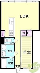 共栄ビル 1LDKの間取図画像