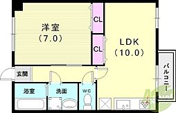ときわハイツ 1LDKの間取図画像