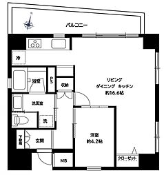 グランドメゾン高円寺 1LDKの間取図画像