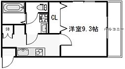 CROSS.BLDII 1階1Kの間取り