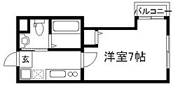 フラッティ千本鞍馬口 3階1Kの間取り