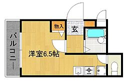 しきさい・M 4階ワンルームの間取り