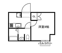 Requie大将軍 3階1Kの間取り
