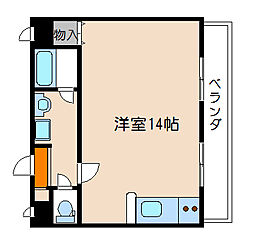 アビタシオン鴨川 ワンルームの間取図画像