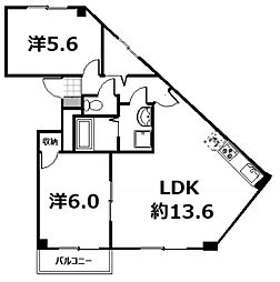 シャン・デ・リ 2LDKの間取図画像