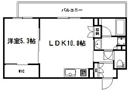 The Residence 御車道 1LDKの間取図画像