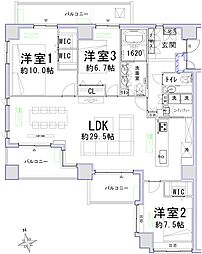 サンクタス有栖川 3LDKの間取図画像