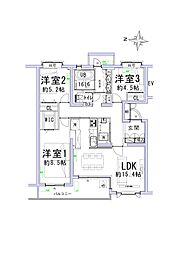 緑が丘シティハウス 3LDKの間取図画像
