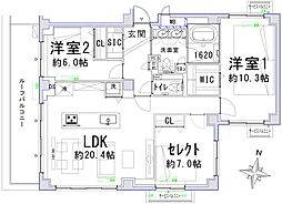 シビタス原宿 3LDKの間取図画像