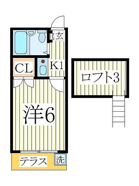 千葉県柏市篠籠田(賃貸アパート1K・2階・15.60㎡)の写真 その2