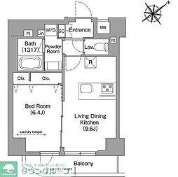 ＨＦ押上レジデンス 3階1LDKの間取り