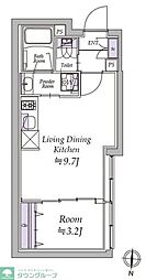 アトリオフラッツ清澄白河 3階1LDKの間取り