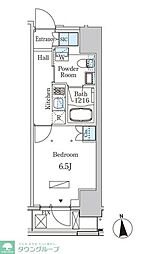 ライオンズフォーシア神田須田町 8階1Kの間取り