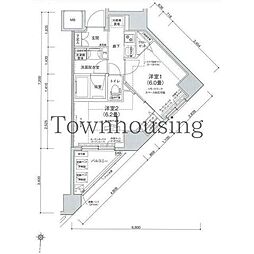 ルフレプレミアム押上ノルド 4階2Kの間取り