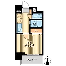 ジョイシティ住吉 6階1Kの間取り