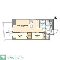 アルファコート曳舟2 8階2LDKの間取り