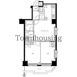 ルーブル両国弐番館 3階2LDKの間取り
