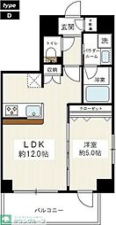 アールズプレイス両国 5階1LDKの間取り