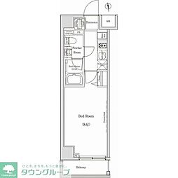 ベルグレードKS　TRE 7階1Kの間取り