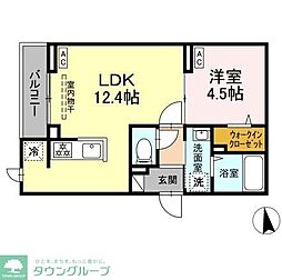 セレスティア東向島 3階1LDKの間取り