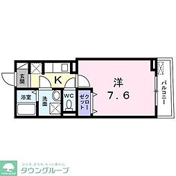 システィコート 2階1Kの間取り