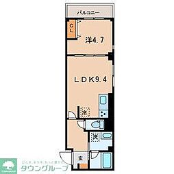 （仮称）墨田区亀沢3丁目計画 2階1LDKの間取り