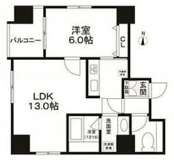 エスペランサＫ錦糸町 6階1LDKの間取り