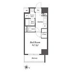 ルクレ菊川 10階1Kの間取り