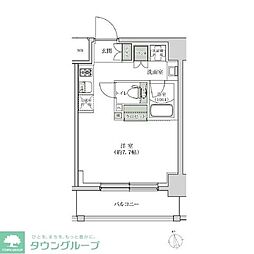 ルブリカントアラカワベース 9階ワンルームの間取り