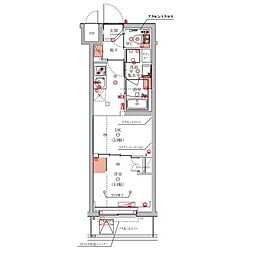 ハーモニーレジデンス東京八広ザ・スプレッド 4階1DKの間取り