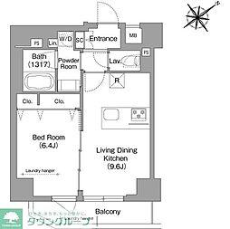 ＨＦ押上レジデンス 1階1LDKの間取り