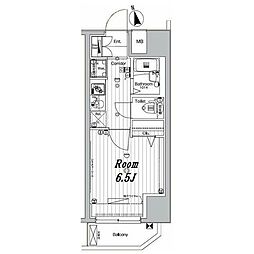 メイクスデザイン住吉IV 2階1Kの間取り