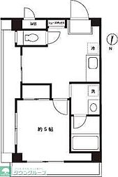 デルックス西大島 5階1Kの間取り