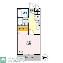 クラフト南砂町 2階1Kの間取り