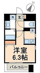 レジデンシア　カルマール 3階1Kの間取り