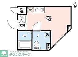 PARK LILA住吉 4階ワンルームの間取り