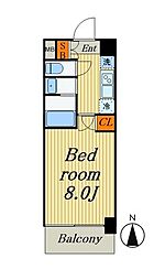 S-RESIDENCE錦糸町パークサイド 6階1Kの間取り