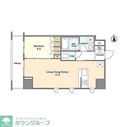 ヴェルメリオ本所 2階1LDKの間取り