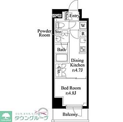 グランパセオ清澄白河II 10階1DKの間取り