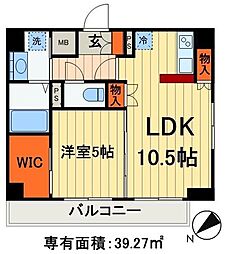 カスタリア三ノ輪 7階1LDKの間取り