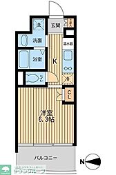 プライムアーバン西大島 18階1Kの間取り
