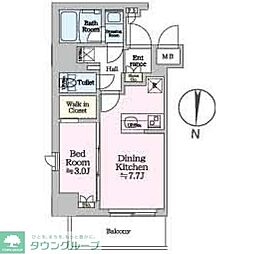 ワンルーフレジデンス亀戸 3階1DKの間取り