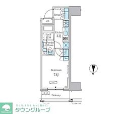 パークアクシス錦糸町レジデンス 14階1Kの間取り