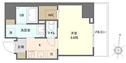 オークレジデンス亀沢 5階1Kの間取り