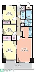 コンポステラ飯塚 9階3LDKの間取り