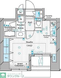 グラントゥルース東向島 5階ワンルームの間取り